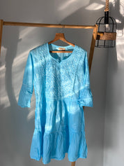 Aina chikankari kurti in Blue