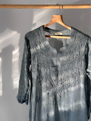 Georgette chikankari kurti- Grey