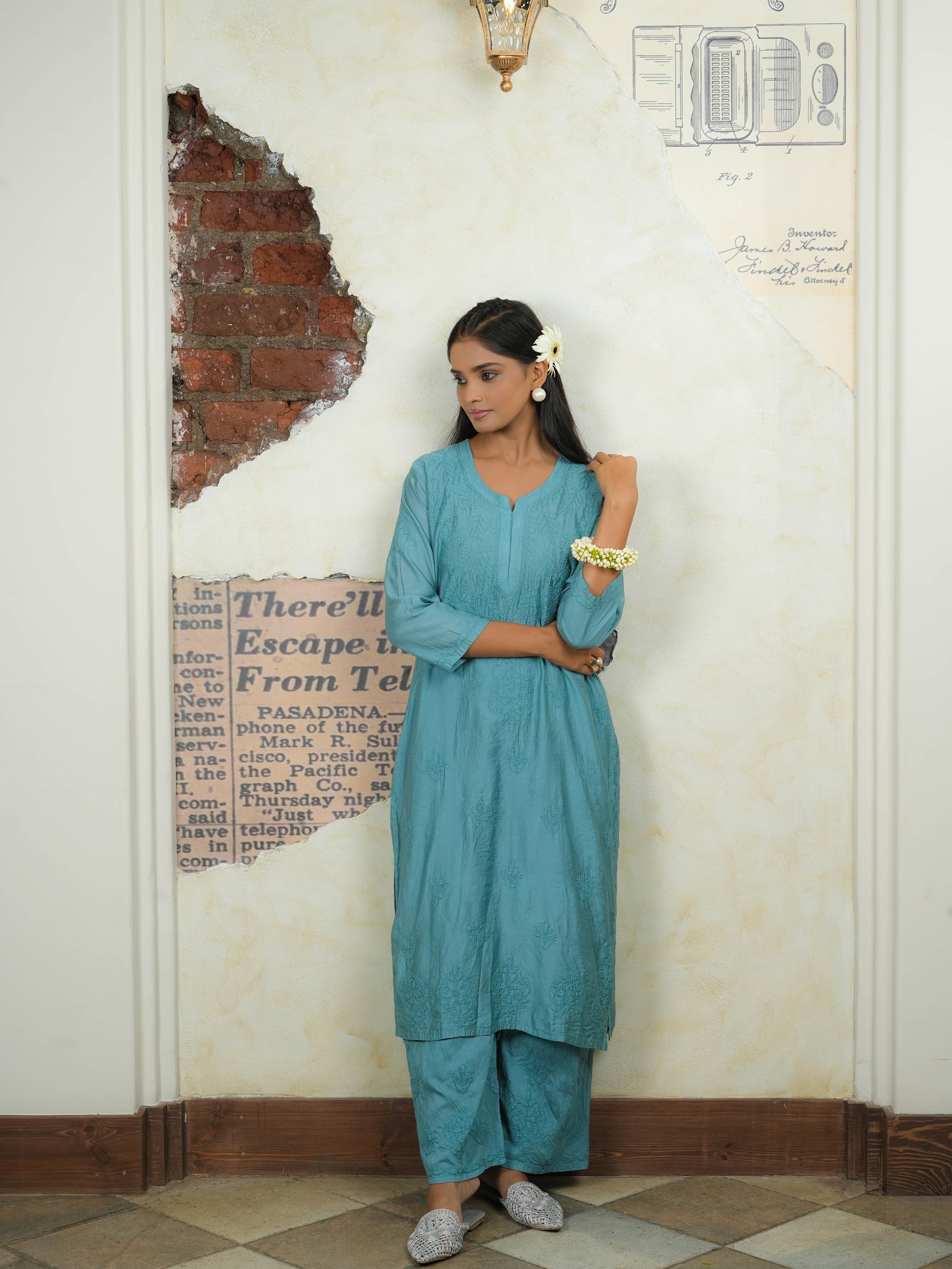 ZEENAT - SET OF 2 IN TEAL BLUE