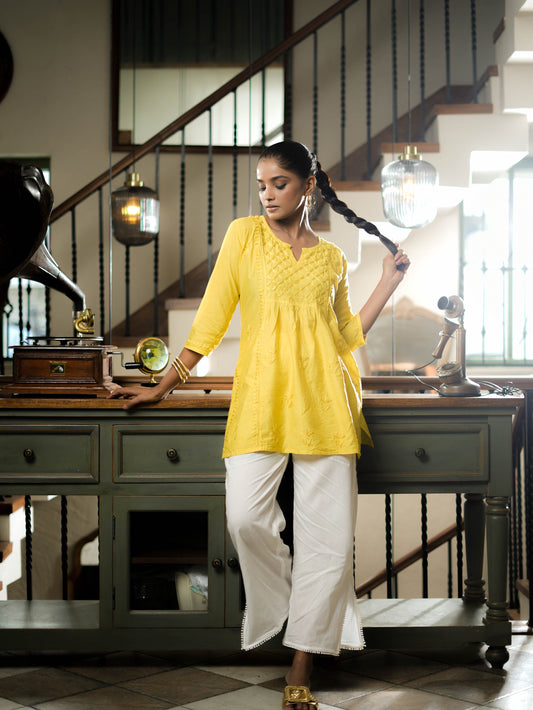 ZAARA - SET OF 2 WITH COTTON PANTS IN YELLOW