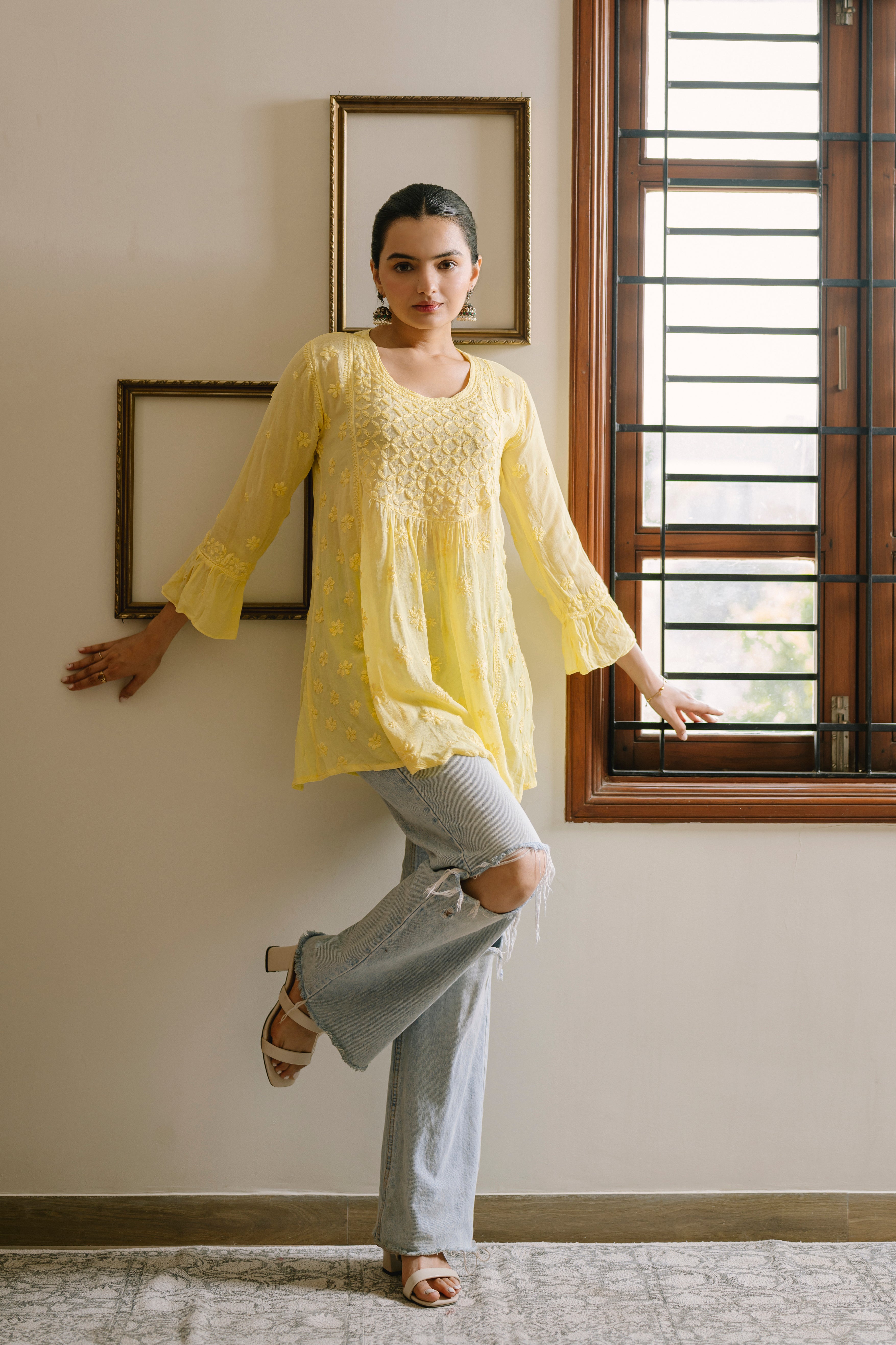 RIZAA FLARED SHORT KURTA