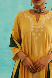 NAZIA - SET OF THREE IN MUSTARD - GREEN