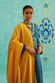 DUA - SET OF THREE IN BLUE - MUSTARD