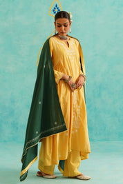 NAZIA - SET OF THREE IN MUSTARD - GREEN