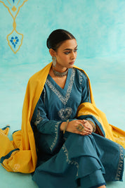 DUA - SET OF THREE IN BLUE - MUSTARD