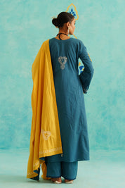 DUA - SET OF THREE IN BLUE - MUSTARD