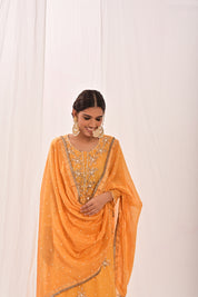 MEERA - MUKAISH SUIT SET IN PEACH