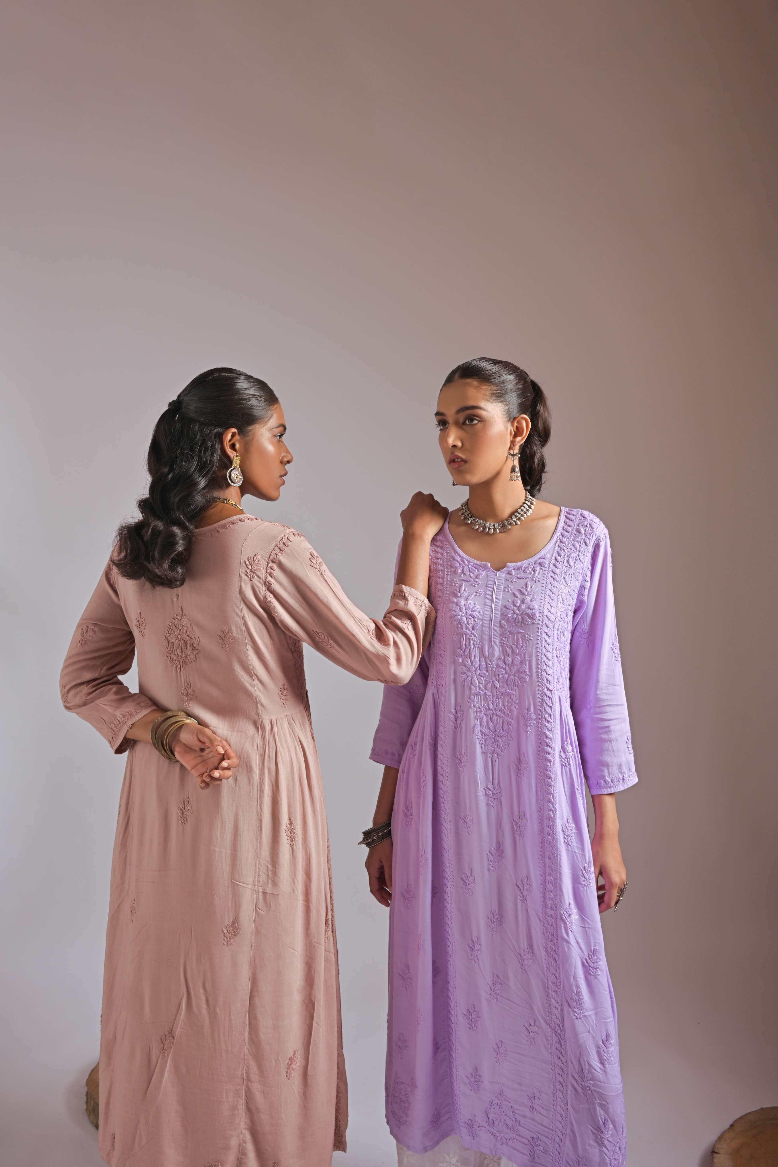 NISHAT - SET OF TWO WITH PALAZZO IN LILAC