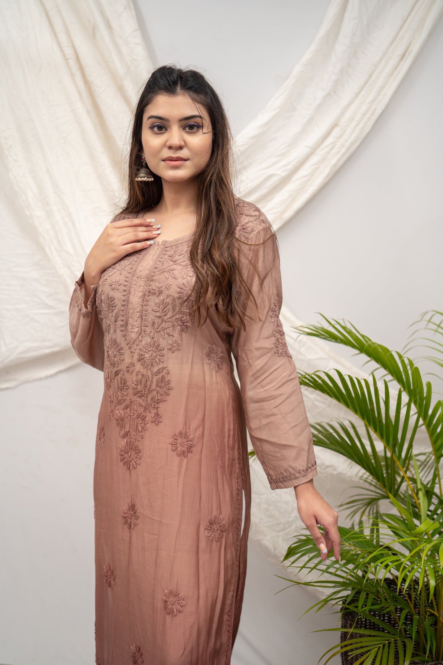 'ARYA' MUSLIN- SET OF 2 IN BROWN OMBRE