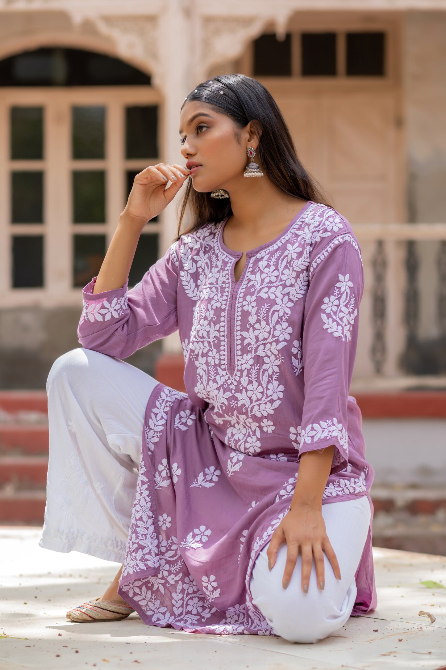 AAYAT- SET OF 2 WITH PALAZZO IN LAVENDER