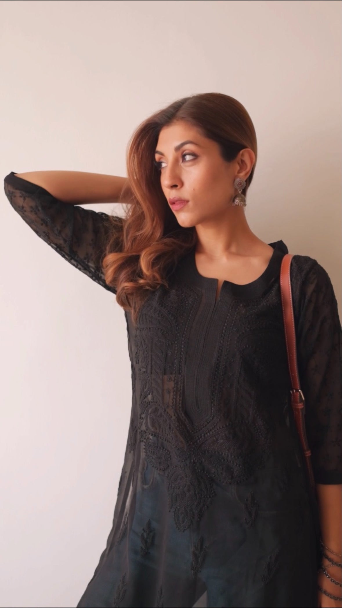 UPALINA IN 'BLACK CHIKAN KURTI'